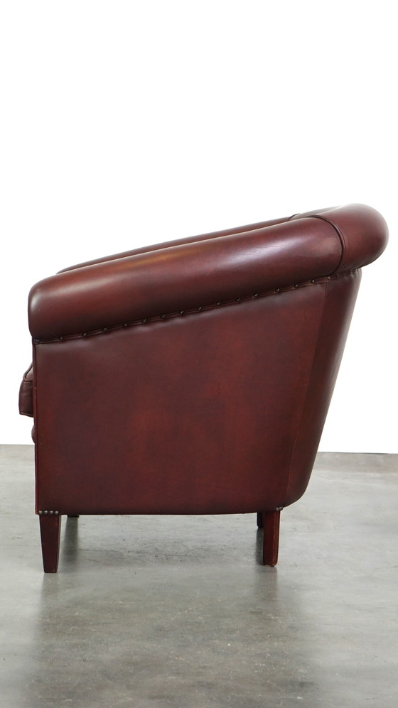 Image 1 of Fauteuil club en cuir de bœuf