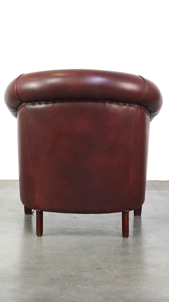 Image 1 of Fauteuil club en cuir de bœuf