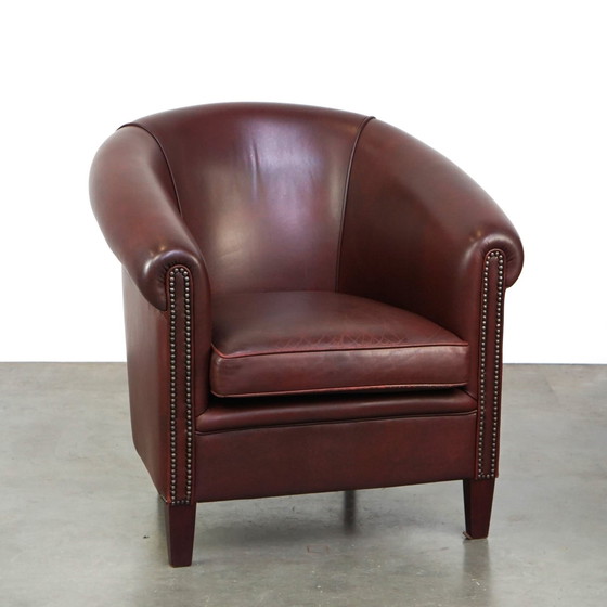 Image 1 of Fauteuil club en cuir de bœuf