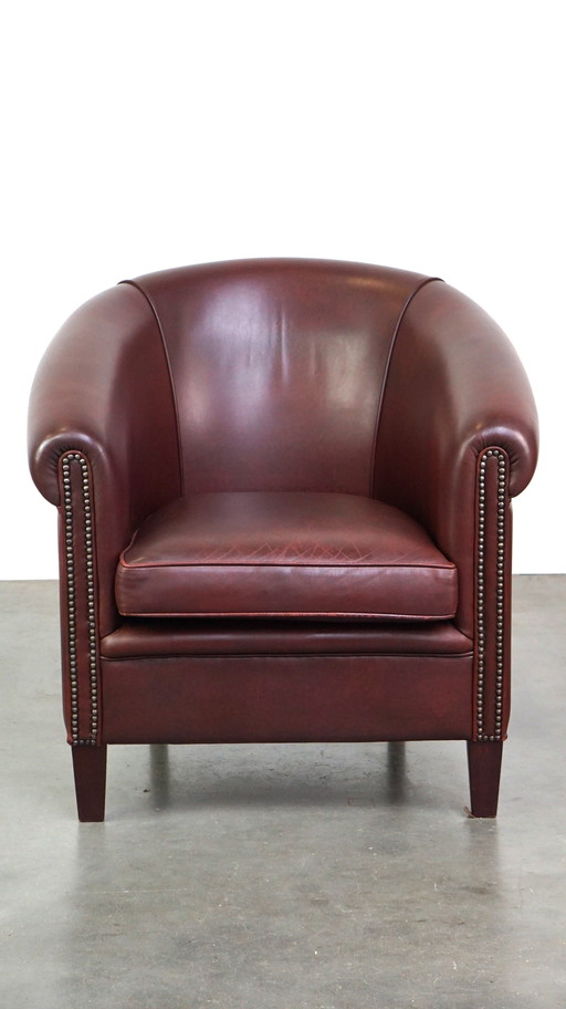 Beef leather club chair