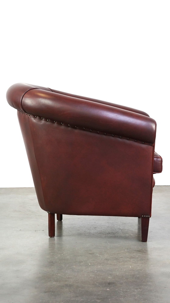 Image 1 of Fauteuil club en cuir de bœuf