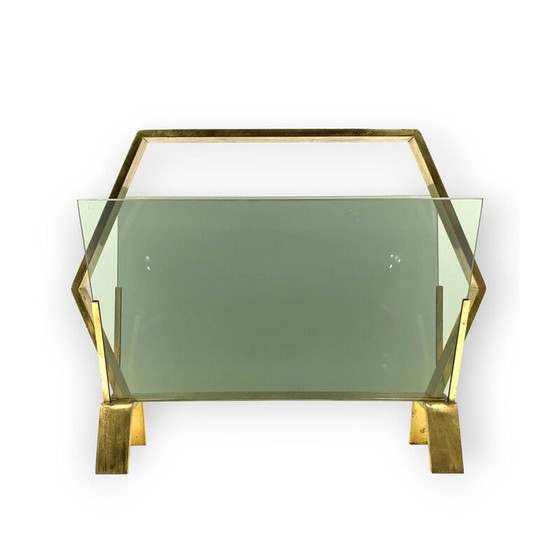 Image 1 of Vintage brass magazine rack, Italy 1970