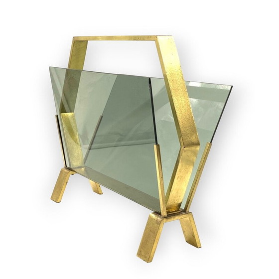 Image 1 of Vintage brass magazine rack, Italy 1970