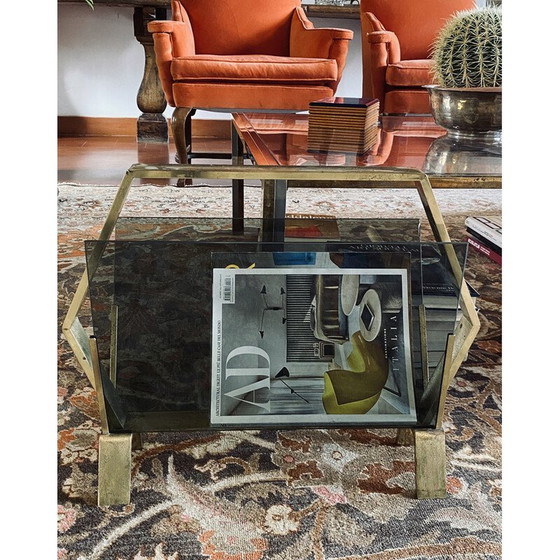 Image 1 of Vintage brass magazine rack, Italy 1970