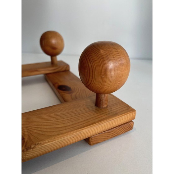 Image 1 of Appendiabiti a fisarmonica da parete in abete, Francia 1950