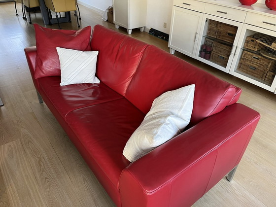 Image 1 of Montel 2 Seater Sofa Leather Luca Red 055