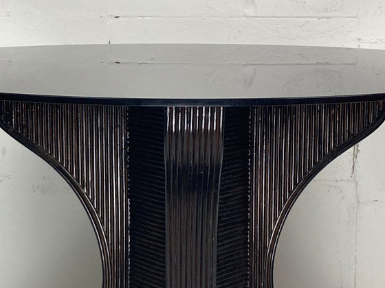 Image 1 of Dining Or Side Table Base With Smoked Glass Top, 1970S