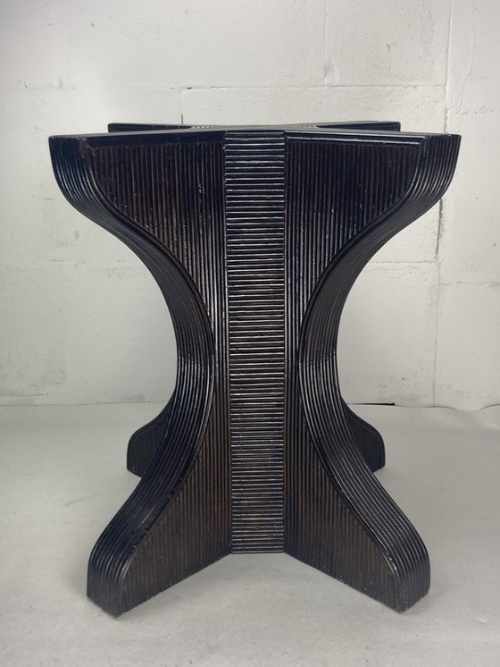 Image 1 of Dining Or Side Table Base With Smoked Glass Top, 1970S