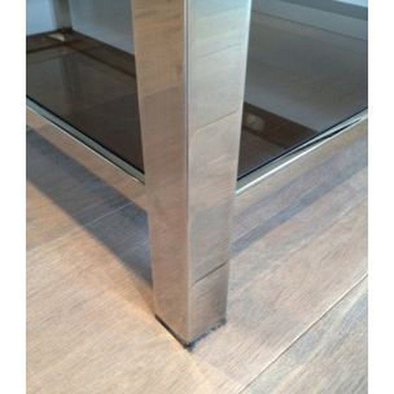 Image 1 of Vintage rectangular chrome coffee table, 1970