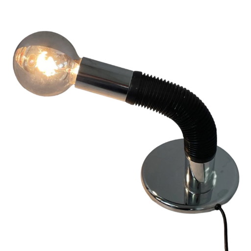 Bellini for Targetti Sankey - Pop Art / Space Age design - Chrome Table lamp with goodeneck  - Comes including the original bulb