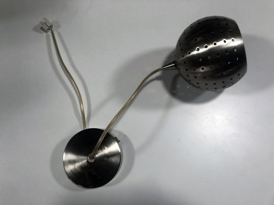 Image 1 of Vintage Hanging lamp - Brushed Steel - Carini - Post Space Age - 1980