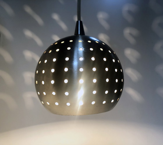 Image 1 of Vintage Hanging lamp - Brushed Steel - Carini - Post Space Age - 1980