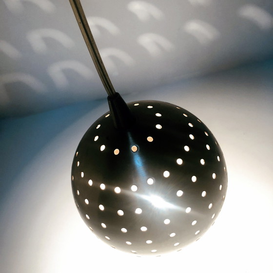 Image 1 of Vintage Hanging lamp - Brushed Steel - Carini - Post Space Age - 1980