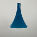Rara lámpara colgante de cristal azul Tokyo de Wilhelm Braun-Feldweg para Peill &amp; Putzler 1960