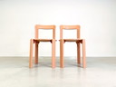Set di 2 sedie vintage beige rosse Bruno Rey Kusch &amp; Co design anni '70 ridipinte