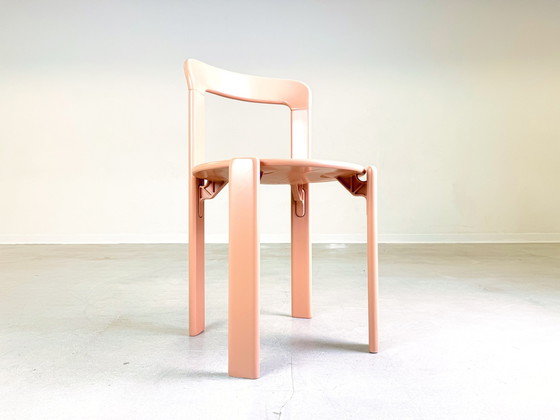 Image 1 of Set di 2 sedie vintage beige rosse Bruno Rey Kusch &amp; Co design anni '70 ridipinte