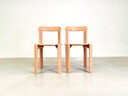 Set di 2 sedie vintage beige rosse Bruno Rey Kusch &amp; Co design anni '70 ridipinte