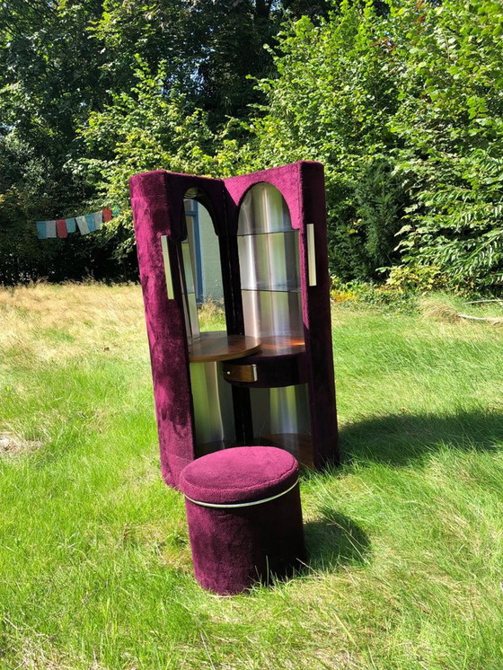 Image 1 of Vintage liquor cabinet + stool