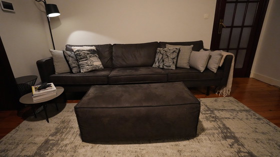 Image 1 of 3.5-Seater Sofa And Footstool Bepure Home Rodeo Eco Leather