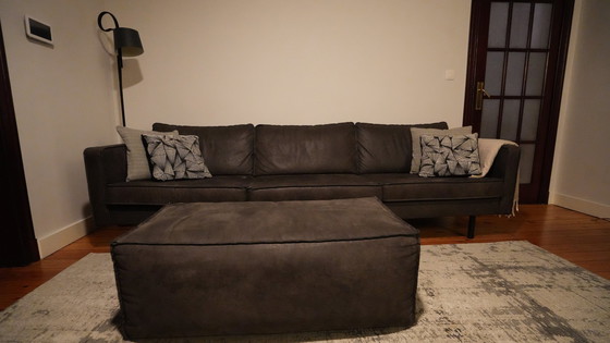 Image 1 of 3.5-Seater Sofa And Footstool Bepure Home Rodeo Eco Leather