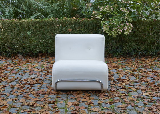 Image 1 of 2x White seats with tubular frame