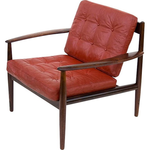 Pair of vintage rosewood armchairs by Grete Jalk for France et Son, 1960s