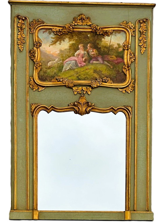 Image 1 of Trumeau period mirror