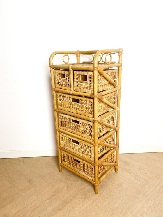 Image 1 of Rattan Chest of Drawers, Five/Six Drawers