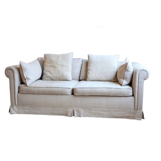 Image 1 of Divano letto Chester vintage in tessuto di lino