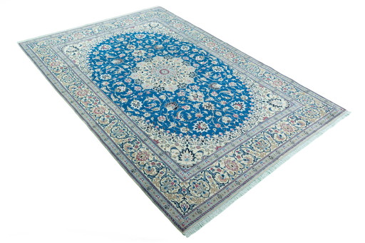 Hand-knotted Nain 9 La Oriental Rug With Silk - 295 X 205 Cm