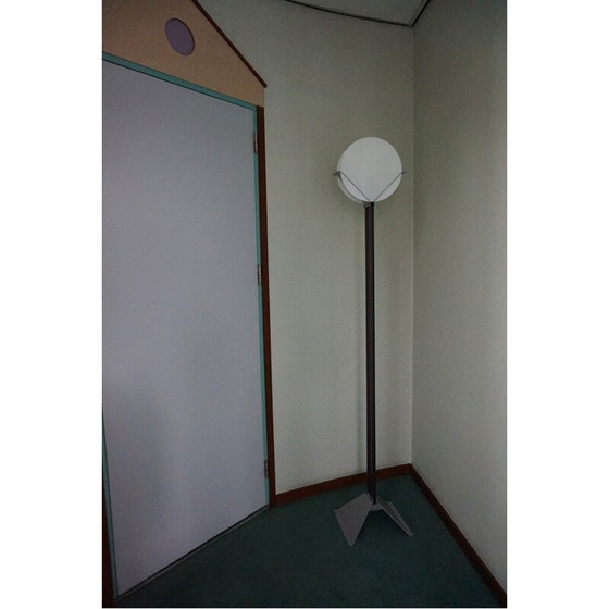 Image 1 of Vintage modernist black metal floor lamp "Lotus" by Michel Krechting for Profilight, The Netherlands 1982