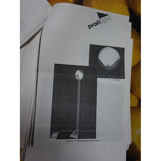 Image 1 of Vintage modernist black metal floor lamp "Lotus" by Michel Krechting for Profilight, The Netherlands 1982
