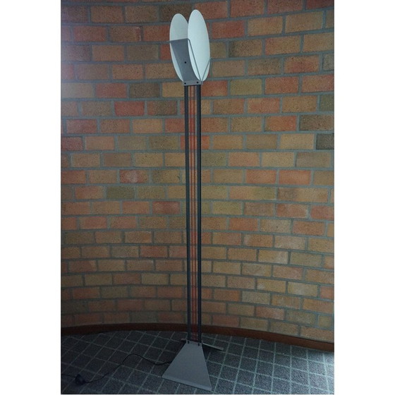 Image 1 of Vintage modernist black metal floor lamp "Lotus" by Michel Krechting for Profilight, The Netherlands 1982