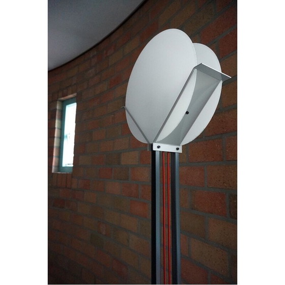 Image 1 of Vintage modernist black metal floor lamp "Lotus" by Michel Krechting for Profilight, The Netherlands 1982