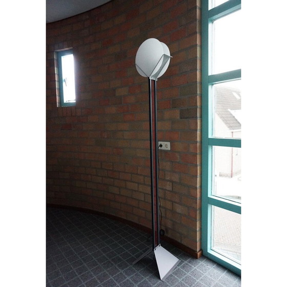 Image 1 of Vintage modernist black metal floor lamp "Lotus" by Michel Krechting for Profilight, The Netherlands 1982