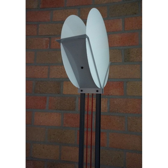 Image 1 of Vintage modernist black metal floor lamp "Lotus" by Michel Krechting for Profilight, The Netherlands 1982