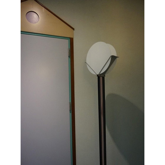 Image 1 of Vintage modernist black metal floor lamp "Lotus" by Michel Krechting for Profilight, The Netherlands 1982
