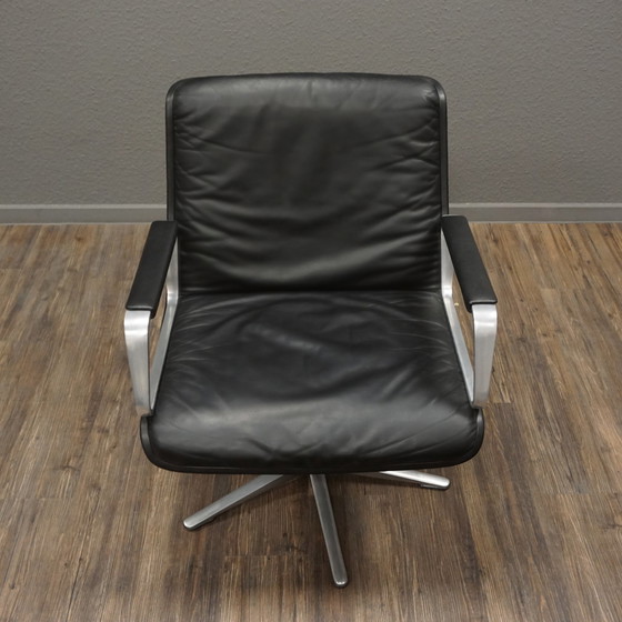 Image 1 of 2x WILKHAHN Delta 2000 swivel chair leather | Alu Chair