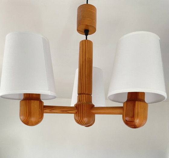 Image 1 of Scandinavian Solid Wood Chandelier 1970