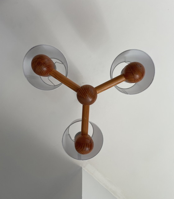 Image 1 of Scandinavian Solid Wood Chandelier 1970