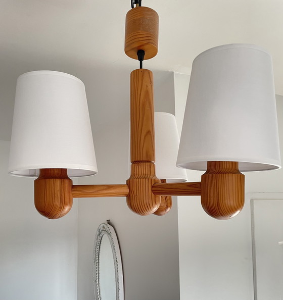 Image 1 of Scandinavian Solid Wood Chandelier 1970