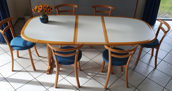 Image 1 of Danish Furniture Manufacturers J.L. Moller dining table + six chairs