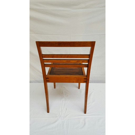 Pair of oakwood dining chairs, René GABRIEL - 1940s