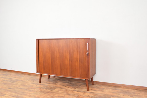 Image 1 of Mid-Century Danish Teak Tambour Doors Sideboard, 1960S.