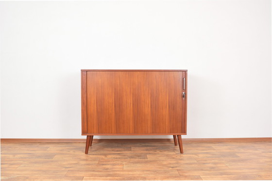 Image 1 of Mid-Century Danish Teak Tambour Doors Sideboard, 1960S.