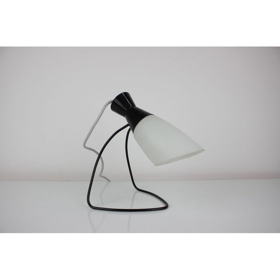 Image 1 of Lampada da tavolo vintage in vetro e metallo di Napako, Cecoslovacchia, 1970