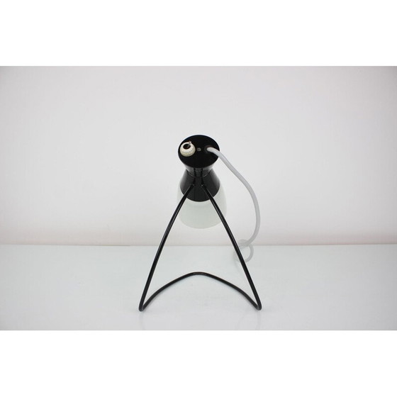 Image 1 of Lampada da tavolo vintage in vetro e metallo di Napako, Cecoslovacchia, 1970