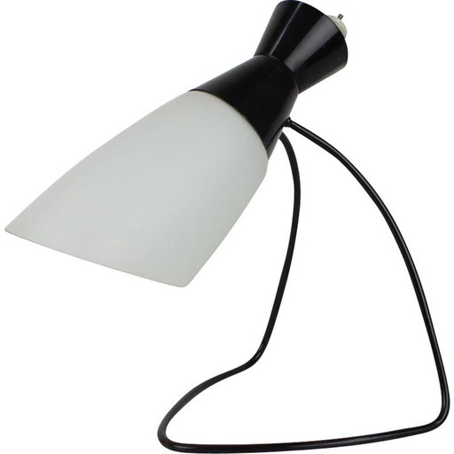 Vintage glass metal table lamp by Napako, Czechoslovakia 1970