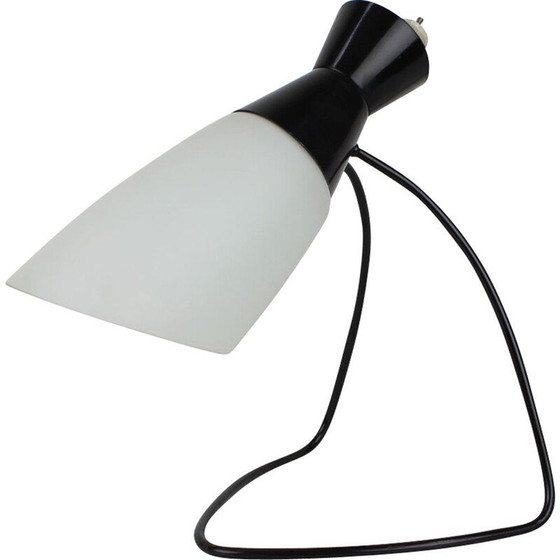 Image 1 of Lampada da tavolo vintage in vetro e metallo di Napako, Cecoslovacchia, 1970