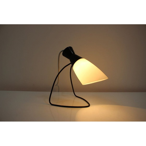 Image 1 of Lampada da tavolo vintage in vetro e metallo di Napako, Cecoslovacchia, 1970